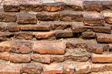 Vintage orange red old brick wall