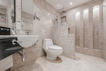 Naklejka na ściany i meble white toilet clean and simple bathroom