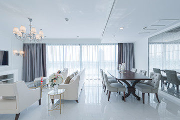 Interior, beautiful apartment, luxurious living room