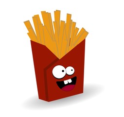 French fries. Friends forever. Fast food characters. Fast Food Day. Street food.