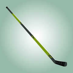 Isolated hockey stick. Vector illustration on a grey background.