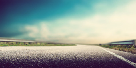 Road in forest blur