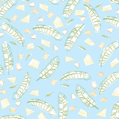 Hand drawn tropical pattern - mangos & bananas