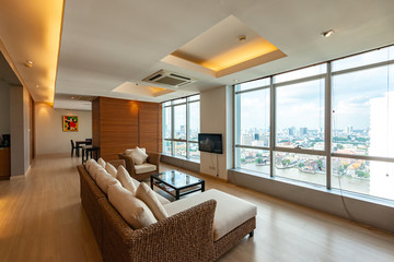 Interior, beautiful apartment, luxurious living room