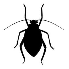 Aphids, greenfly, blackfly, aphis, plant-louse, insects, pest (vector, black contour, white background, isolated, silhouette)