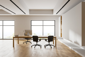 Luxury white CEO office interior