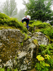 Obraz premium hiker in the woods