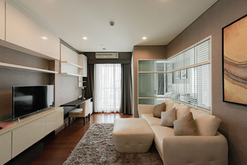 Beautiful and large living room interior