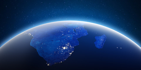 City lights Africa and Madagascar