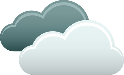 Detailed 3D Colored Weather Forecast Icon for Heavy Clouds