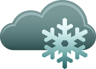 Detailed 3D Colored Weather Forecast Icon for Snowy