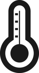 Black Flat Weather Forecast Icon for Thermometer