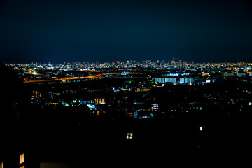 Naklejka premium 兵庫県宝塚市 雲雀丘の住宅街からの夜景