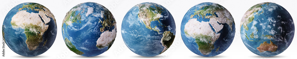 Canvas Prints planet earth weather map set