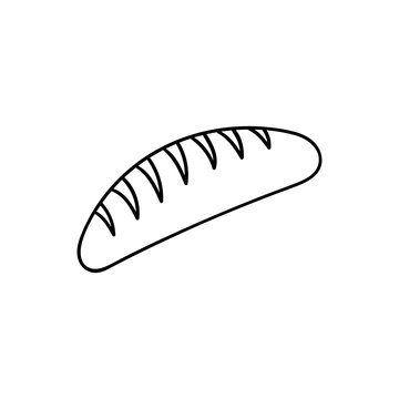 Vector doodle long loaf. hand illustration isolated on white background.