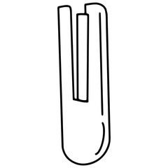 Stapler on an isolated white background. Black hand draw outline. Back to school, office. Vector illustration.