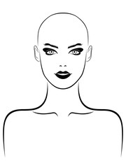 Abstract face of attractive woman