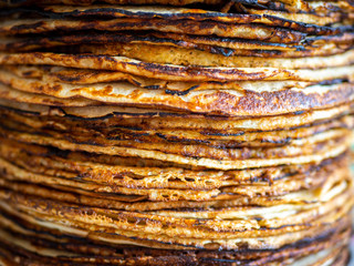 close up photo of delicious crepes stack