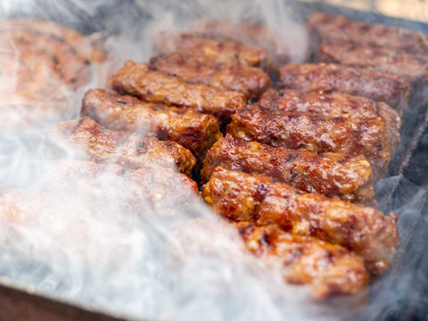 skinless meat rolls sausages grilled traditional romanian 1st of may celebration dish