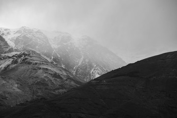 Obraz premium mountain, snow, landscape, sky, mountains, peak, nature, clouds, cloud, winter, blue, view, mount, nepal, alps, everest, cold, ice, travel, white, sunset, rock, high, glacier, range
