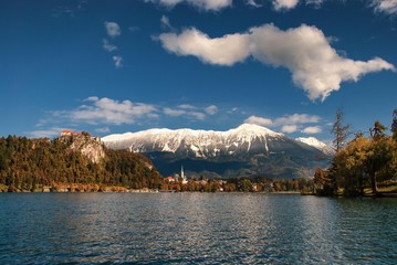 Bled Castle overlooking Lake Bled in Slovenia