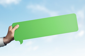 Blank for text message in hand.