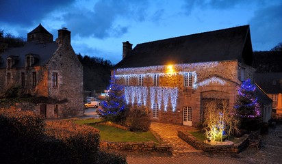 Light on the architecture at Lehon city in Brittany. France