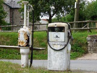 old rusty petrol pump