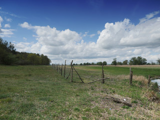 fenced empty pasture