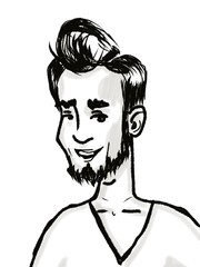 handsome young happy man smiling portrait isolated on white