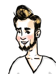 handsome young happy man smiling portrait isolated on white