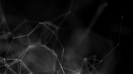 abstract background lines and dots white on a black background technological network background - Powered by Adobe