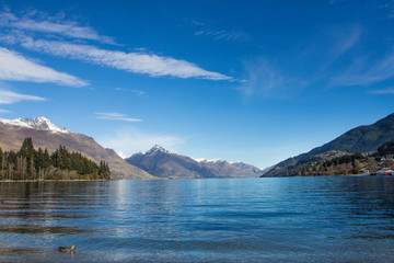 lake and mountains