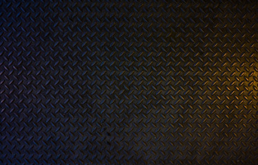 Seamless Metal Floor Plate With Diamond Pattern.Black metal background or black steel surface