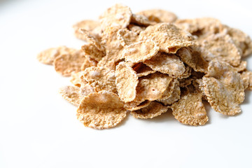 cereal flakes on a white background