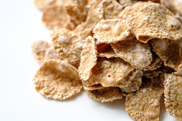 cereal flakes on a white background