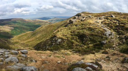 View over Edale valley, Kinder Scout, Derbyshire