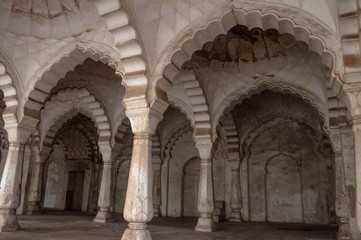 columnas en el palacio de Jaipur india
