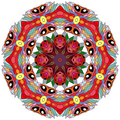 Colorful cute Mandalas. Decorative unusual round ornaments.