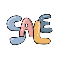 Lettering sale in the style of Doodle. Vector illustration.