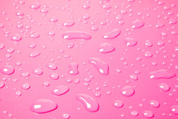 Water drops on pink background