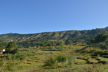 Hilly region of Nepal with greenery