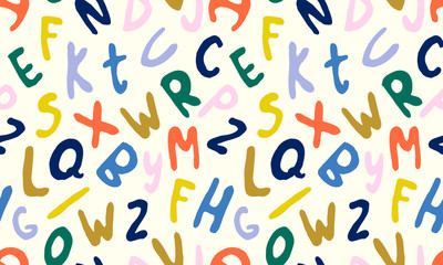 Hand drawn letters ABC isolated on white background. Hand drawn font font, funky and grunge alphabet, vector illustration graphic. Spring illustration