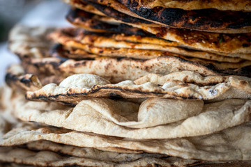 Preparation of organic tandoor bread and layered bread, one of the local flavors of Antioch