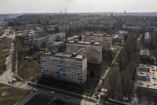 Aerial city view of Kryvyi Rih, Ukraine
