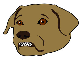 Vector portrait of a cute, funny doggie