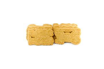 Spekulatius Kekse auf weißem Hintergrund