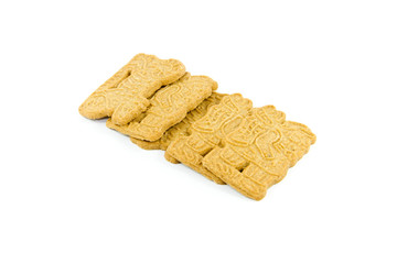 Spekulatius Kekse auf weißem Hintergrund