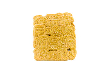 Spekulatius Kekse auf weißem Hintergrund