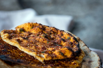 Preparation of organic tandoor bread and layered bread, one of the local flavors of Antioch